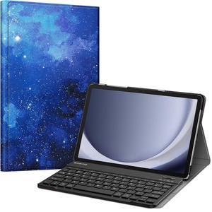 삼성 갤럭시 탭 A11+ 플러스 2025 / A9+ 11인치 2023용 핀티 키보드 케이스, 자석으로 분리 가능한 무선 블루투스 키보드가 있는 슬림 경량 스탠드 커버, 별이 빛나는