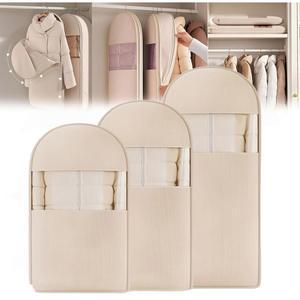 진공압축팩 공간 절약형 걸이식 의류 가방 자체 압축 지퍼 먼지 커버 다운 코트 여행용 정리함 옷장 보관용