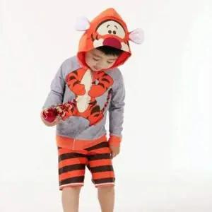 [콩심팥심]푸우 티거 남아 수영복 세트 수모 후드 래쉬가드 P 남아 수영복