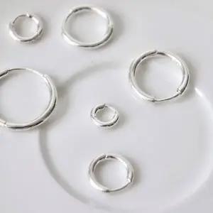 실버925 라운드 원터치 링 귀걸이 6Size