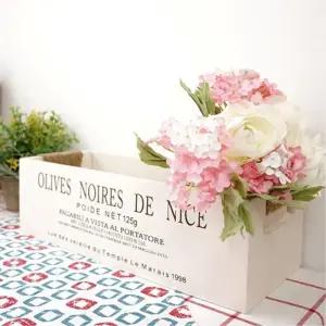 빈티지 손잡이 화이트 우드박스 트레이 집들이선물