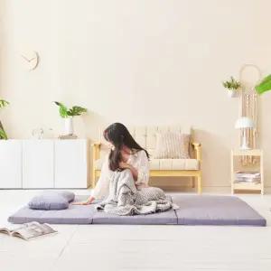 [러버앳홈]천연라텍스 3단접이식 토퍼 7.5cm-슈퍼싱글 / 겉커버