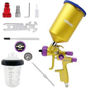 HVLP 스프레이 건 1.3MM 1.8MM 노즐 키트 추가 자동차 수리 페인트 스프레이 건 400cc 믹스 탱크 및 750cc