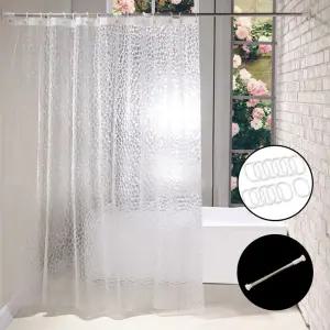 샤워커튼 호텔식 세트 욕실 화장실 무타공 커튼봉 커튼 북유럽 고급 방수 디자인 PEVA