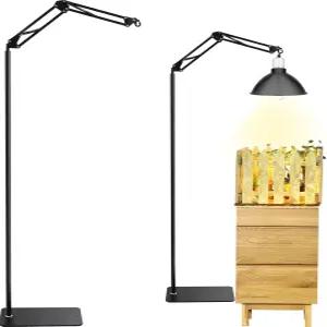 퀴케이 파충류 히트 램프 스탠드 블랙 메탈 높이와 너비 조절 가능 5개의 걸이형 후크 테라리움 수족관