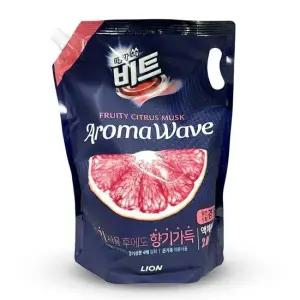 LION 때가 쏙 비트 아로마 웨이브 시트러스 일반 드럼 겸용 액체 세제 리필 2L