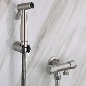 화장실 청소 건 고압 스프레이 스테인리스 변기 청소 건 욕실 물총 세척용 다용도 호스 용품 세정 도구