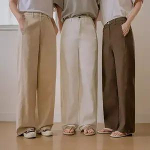 플랫 사이드절개 와이드팬츠(숏/기본/롱)