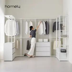 [3월 신학기 5% 핫한특별가] 홈리 셀렉트 철제 시스템 드레스룸 모듈 서랍 행거 옷장 (600/800/1200)