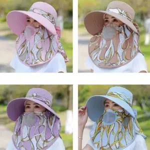 농사모자 여성 작업 밭일 농사용 자외선 차단 햇빛 얼굴 가리개 그늘막 모자 마스크 썬캡