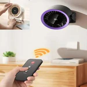 벽걸이형선풍기 KC 사무실 가정용 탁상용 미니 소형 LED 100단계 벽걸이 선풍기 리모컨
