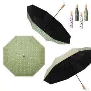 초등3단우산 초등 중등 고등 학생 여성 도트 땡땡이 3단 접이식 UV차단 암막 우산 우양산