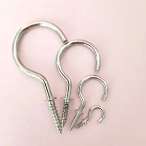 천장고리 벽 천정 바닥 문 가구 니켈도금 나사 타입 물음표 후크 고리 걸이 대형 10개
