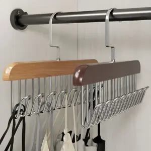 벨트걸이 무타공 옷 가방 나시 속옷 넥타이 스카프 머플러 원목 8구 후크 행거 소품 걸이