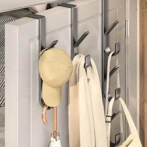 방문옷걸이 핸드백 가방 모자 옷 무타공 문뒤 문에 거는 문 도어 세로 5구 후크 걸이 행거