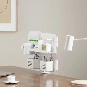 무타공페그보드 책상 데스크 테리어 무타공 스탠드형 패그 보드 타공판 선반 PB013R 화이트