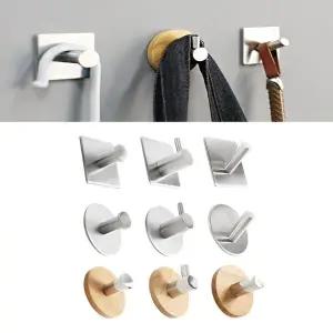 벽에붙이는고리 스텐 우드 셀프 벽 부착 무타공 가방 옷 모자 소품 차키 열쇠 후크 걸이 고리