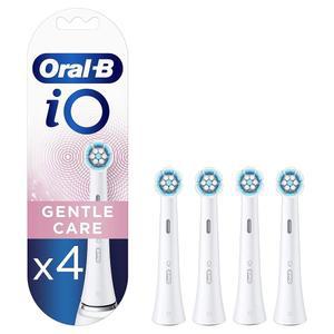 ORAL-B IO GENTLE CARE 전동 칫솔 헤드, 칫솔모, 우편함에 적합, 위한 제거를 4팩, 트위스트 깊은 화이트 각진 및 플라크