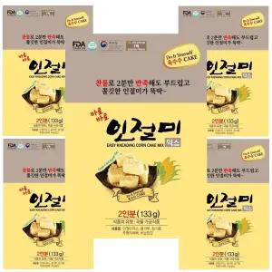 찬 물로 반죽해서 바로 만들어 먹는 부드럽고 쫄깃한 즉석 옥수수 인절미 믹스 키트 2인분 5개