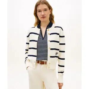 타미힐피거 TOMMY HILFIGER 스트라이프 크루넥 가디건 T22G1KCD050WT20AN 365892