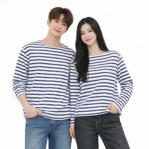 튜뮤 줄무늬 남자 여자 긴팔티셔츠 봄 가을 라운드