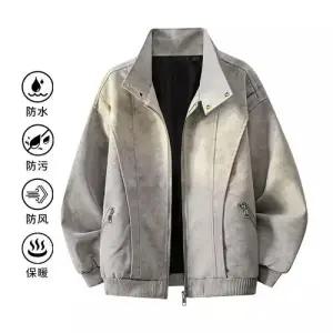 빈티지 캐주얼 남친 항공 점퍼 봄가을 차이나 칼라 나염 가죽 재킷 코트 DUCHI1