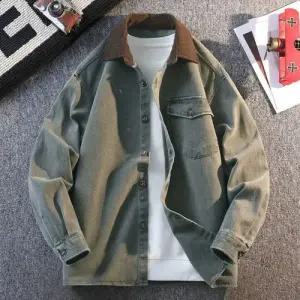 남사친 청 캐주얼 상의 대학생 셔츠 디트로이트 봄가을 코튼 DUCHI1