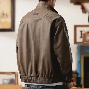 남자 가을 빈티지 항공 점퍼 가죽 자켓 파일럿 PU DUCHI3