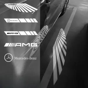호환  2PCS 자동차 후방 거울 LED 프로젝션 웰컴 라이트는 메르세데스- 구형 C클래스 E A B S GLA W204 W21