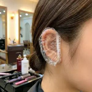 50쌍 귀덮개 방수 귀마개 비닐 일회용 귀커버 이어캡 염색