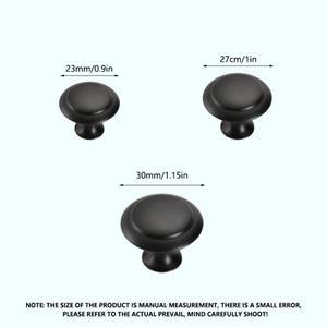 검은색 원형 캐비닛 도어 손잡이 6개 팩, 심플하고 둥근 모양으로 사용하기에 적합합니다. 슬라이딩 옷