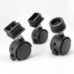 4-20개 플라스틱 조절식 발 패드 브레이크 20mm-50mm 사각 튜브 원형 슬라이딩 휠 슬리브 가구 다리 충격