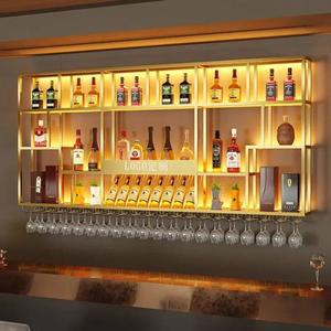 바레트로 캐비닛 모던 메탈 인더스트리얼 스타일 뷔페 음료 수납 럭셔리 벽걸이 와인랙 골드 와인캐스트