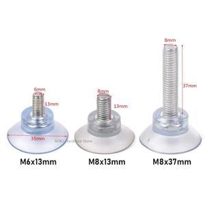 미끄럼 방지 흡착컵 나사 투명 PVC 조절 가능한 테이블 의자 다리 높이 가구 발 패드 M6/M8