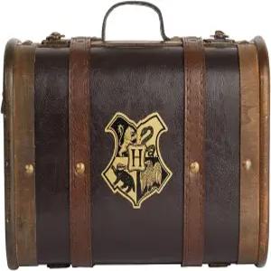 해리포터 미니 호그와트 학교 트렁크 - 손잡이 및 걸쇠가 있는 9x6.3x4.3 수집용 보관 케이스 크레스트