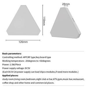 USB 5V LED 삼각형 퀀텀 램프 RGB 벽등 스마트 리듬 감지 배경등 침실 침대 옆 사무실 야간등