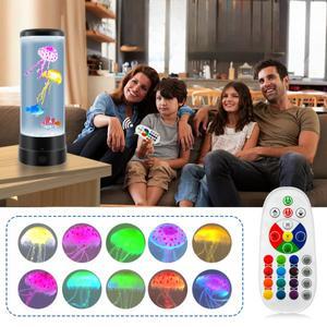 해파리 물고기 LED 소형 야간 조명, 휴대용 리모컨 데스크 램프,  침실 분위기, 홈 데코