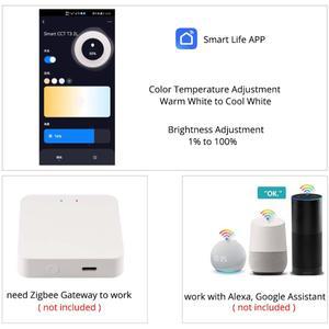Tuya Zigbee 3.0 스마트 벽 조명 11W 디밍 가능 WW+CW Led 램프 라이프 APP 호환 Alexa Google 홈으로 작