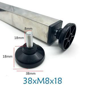 M8 조절식 가구 다리 및 너트가 있는 사각/직사각형 튜브 플러그 블랙 소파 의자 테이블 레벨러