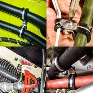 10pcs 케이블 클램프 304 스테인레스 스틸 고무 쿠션 절연 와이어 라인 튜브 파이프 고정 브래킷 금속 클