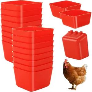 라니아케아 32PCS 케이지 컵 치킨 피더 워터러 16온스 플라스틱 가금류 와이어 비둘기 모이통 새 목욕 분지