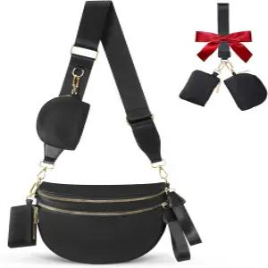 여성용 크로스 바디 백 범백 체크 벨트 패니 팩 여 여행용 가방 패션 허리 크로스바디 나일론 지갑