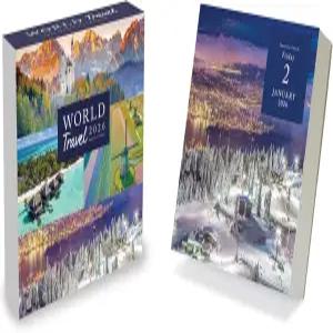 TF 출판 2026 세계 여행 일일 데스크톱 캘린더 - 가정 및 사무실 조직 풀 컬러 찢어진 페이지와 스탠딩