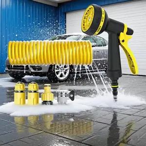 신축성 있는 EVA 정원 호스 10/15/20m 휴대용 스프링 물 파이프 자동차 세차 및 꽃밭 물주기용 매직