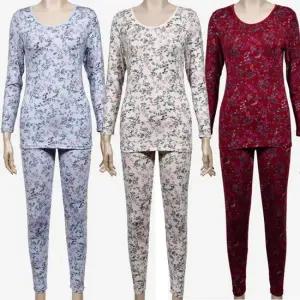 (린다) 여성 상하 내의 세트 플라워 상하내복 여자내복세트