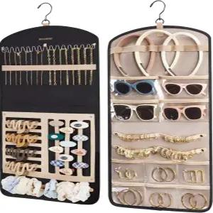 머리끈 머리띠 클립 귀걸이 목걸이 안경 양면 옷장 벽 문 1피스 라지 블랙을 위한 가방스마트 걸이식 홀더