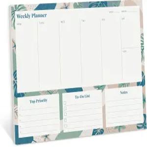 라일리 주간 플래너 패드 달력 찢김 책상 정리함 할 일 메모장 날짜 미정 일일 11인치 x 8.5인치