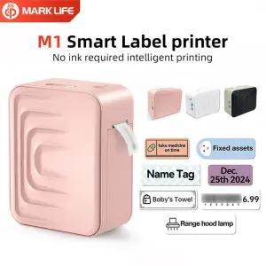 MarkLife P15 미니 휴대용 열전사 프린터 홈 오피스 라벨링 스티커 기계용 무선 블루투스 호환 라벨 태그