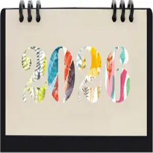 2026 미니 데스크 캘린더 플립 월간 메모 노트 6.9 x 3.7 - 블랙(2025년 10월~2026년 12월)