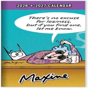 TF 출판 2026-2027 맥신 스몰 월간 포켓 플래너 2페이지 대형 캘린더 그리드 및 안감 노트 섹션 - 2년